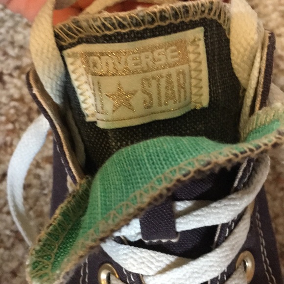 Black double-tongued converse sneakers - Picture 3 of 8